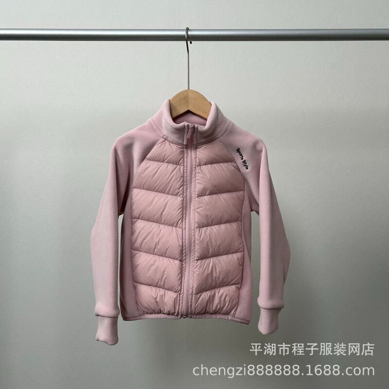 2025秋冬新款90绒儿童男女童宝宝轻薄羽绒服立领拼接保暖校服神器|undefined