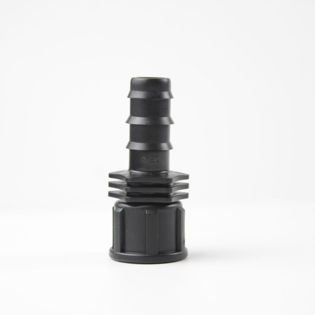 Nuevo material 20 tubo PE 4 dientes internos a través de invernadero accesorios de tubo de micro pulverización PE conector accesorios simples filamento interno directo