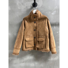 2025进口土耳其绒面羊毛皮毛一体设计简约腔调百搭时髦女真皮外套