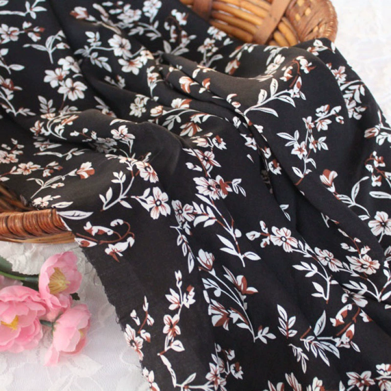 Шифон шелковая ткань, летний пижама, домашняя одежда, floral print