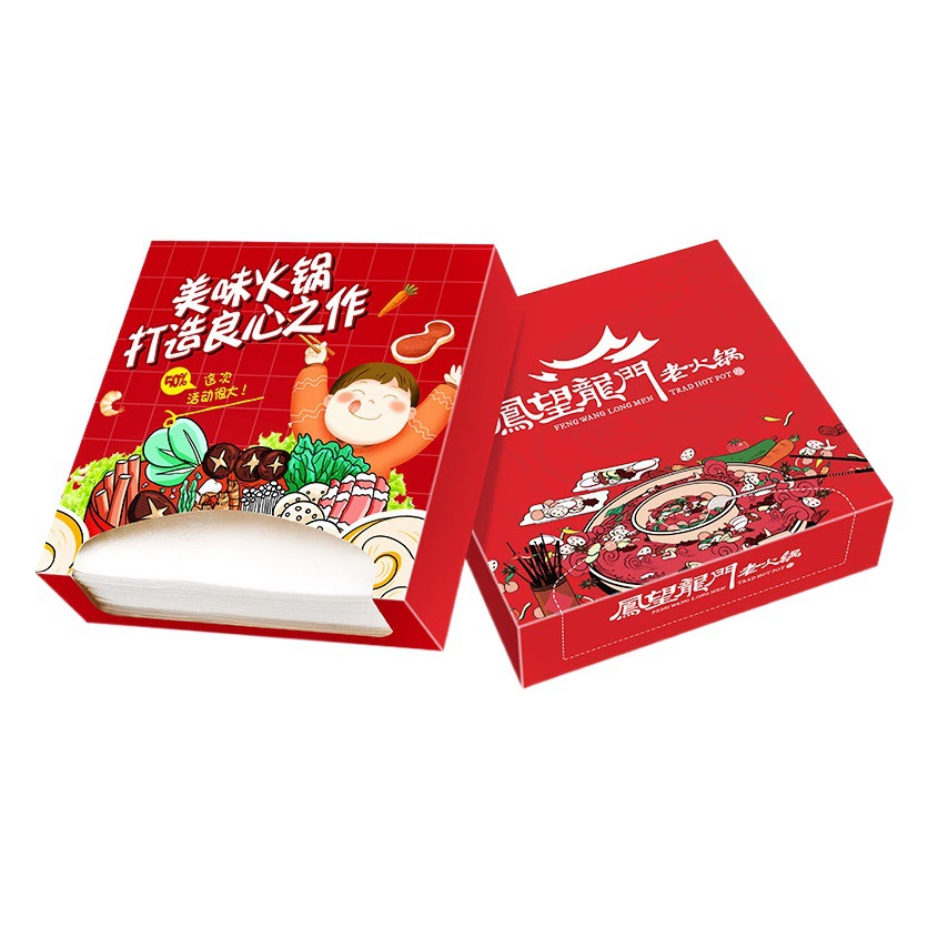 Квадратная коробка Настройка бумажных полотенец Отель Ресторан Коммерческая салфетка в штучной упаковке Бар Рекламная бумага отеля Настройка