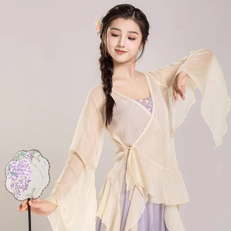 古典舞踊練習服、春夏長袖パフォーマンス服、中国舞踊チャイナドレス、女性用ダンス服スーツ|undefined