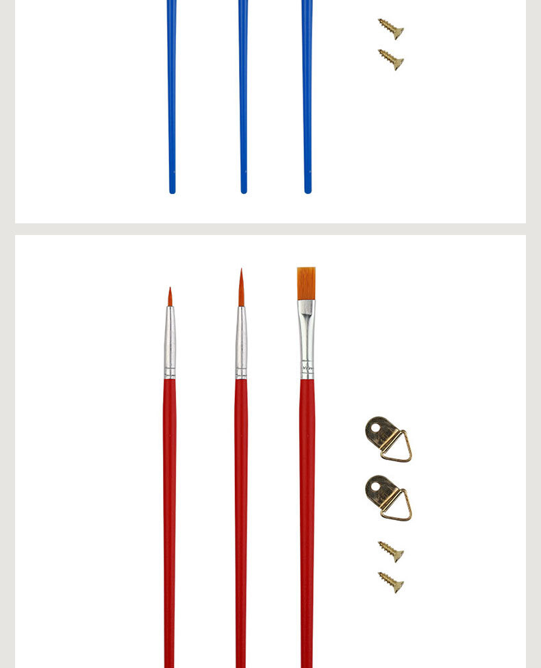 3件套数字油画画笔套装塑料杆2支装勾线笔数字油画笔4支装详情14