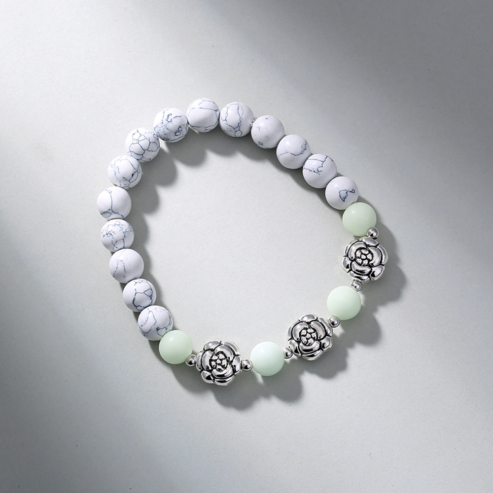 Bracelet de perles lotus phosphorescent brillant dans le noir_voghion.com