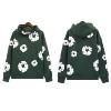 Ink green sweater (white flower ring)