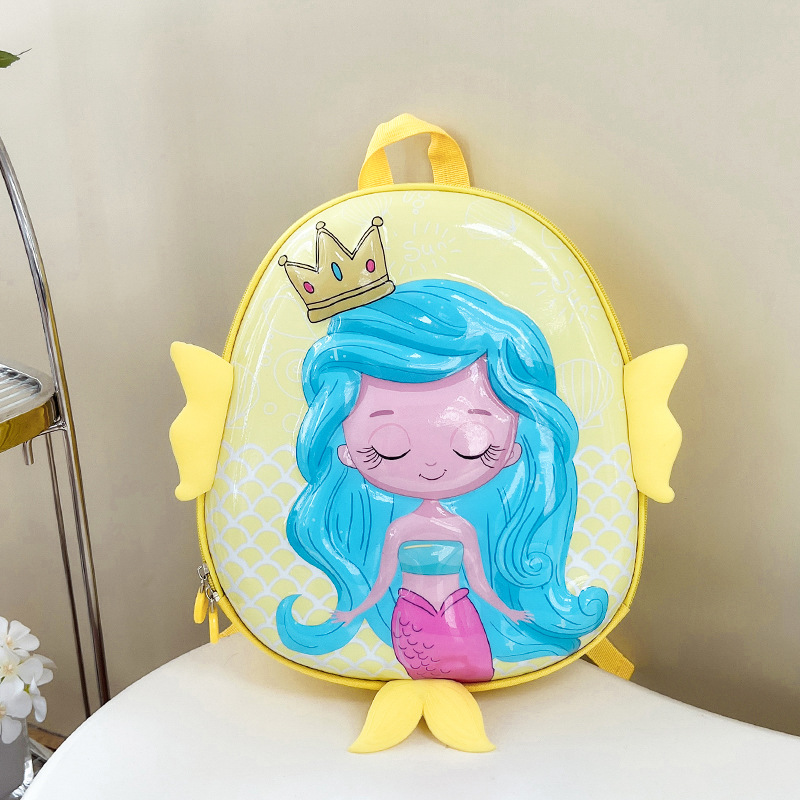 De dibujos animados de Kindergarten mochila nuevos niños y niñas de 2-5 años de edad los niños Linda sirena mochila de cáscara de huevo