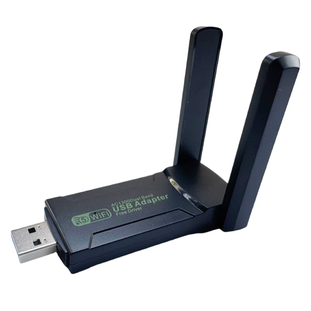 Беспроводной гигабитный Wi-Fi-приемник без драйверов Wi-Fi5 передает двухдиапазонную высокоскоростную USB-компьютерную сетевую карту 1300M 5G