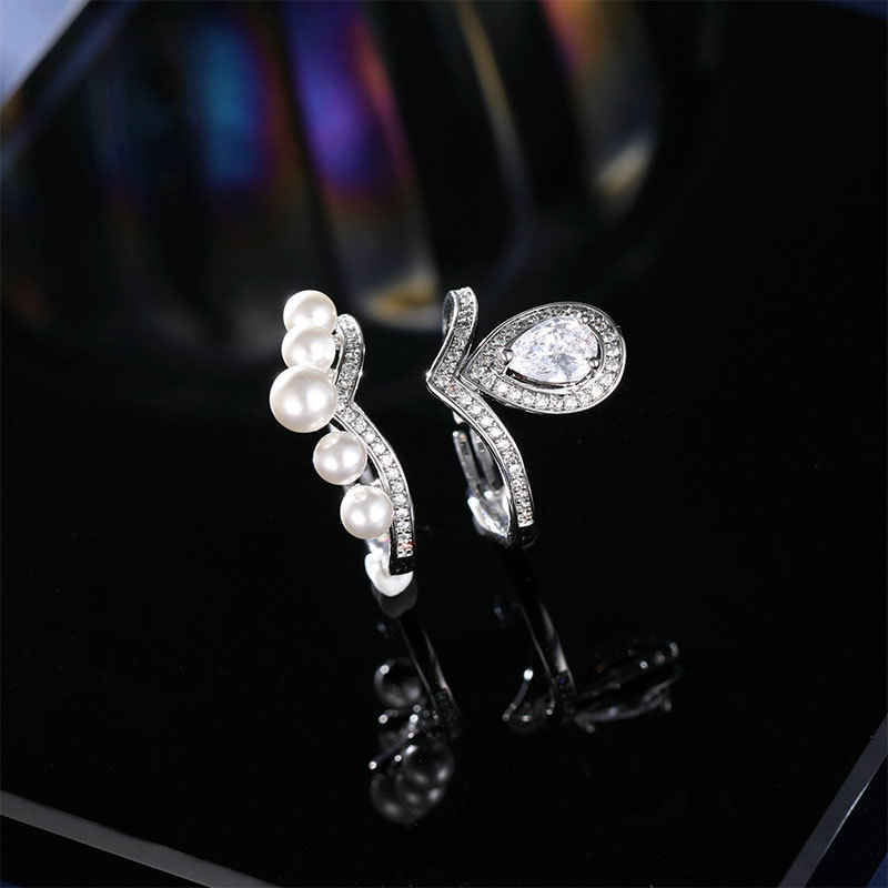 Elegante Doppelreihiger Wassertropfenring Für Damen Im Stil_voghion.com