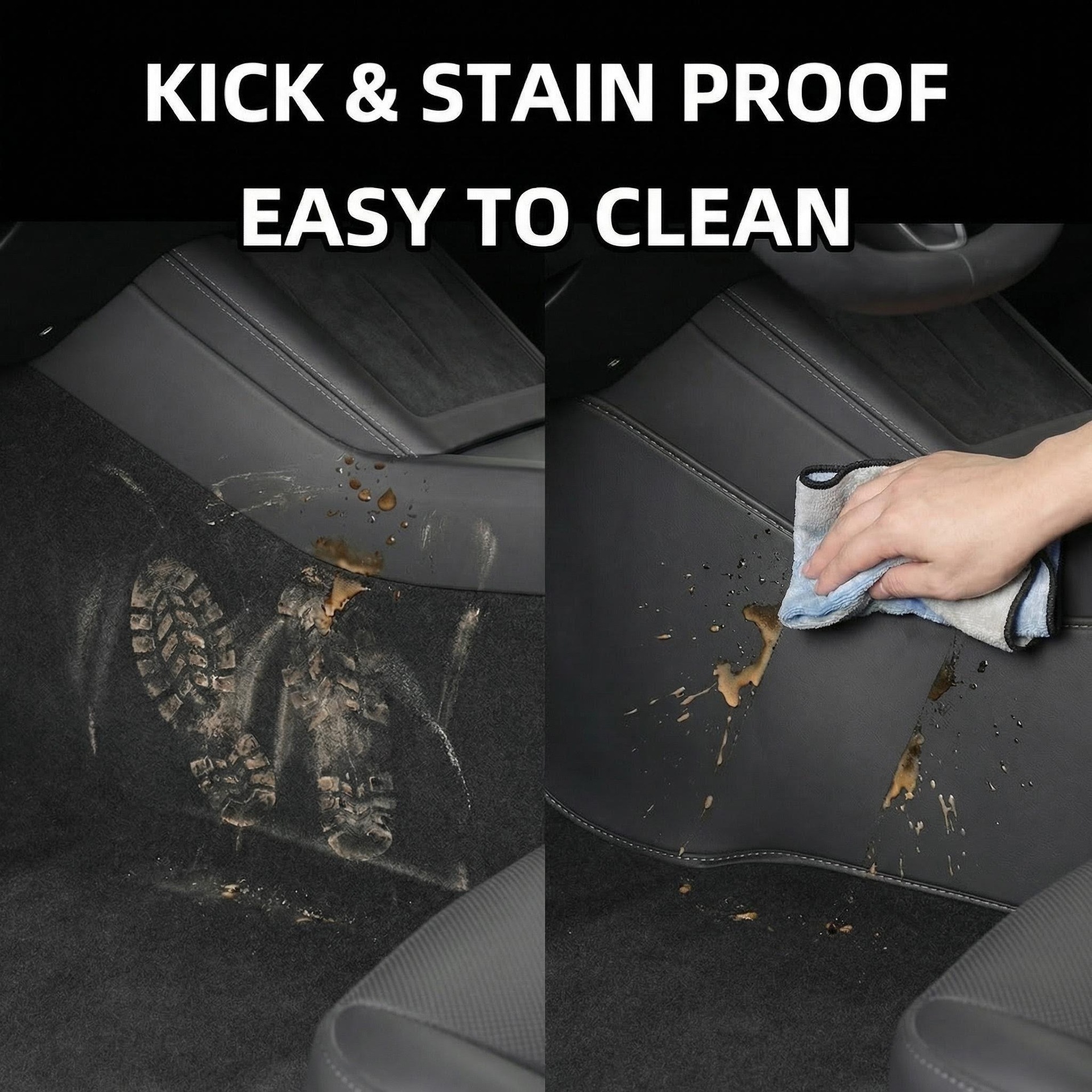 Cross-border applicable updated version of Model Y center console side panels with full-coverage suede protection and anti-kick mats for Tesla interior