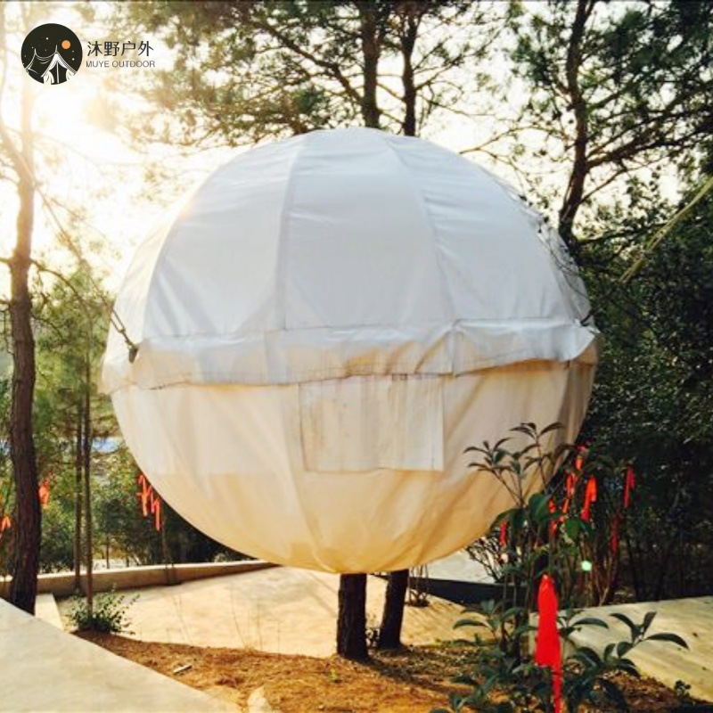 Muye acampar al aire libre cielo estrellado carpa escénica punto vacaciones bosque colgando impermeable campamento esférica fabricante