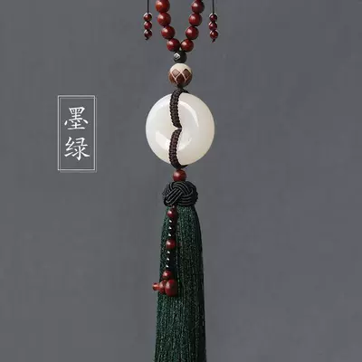 Suitable for Mercedes-Benz BMW Audi high-grade jade car pendant car pendant men and women safe creative hanging jewelry (Car hanging) - dark-green
