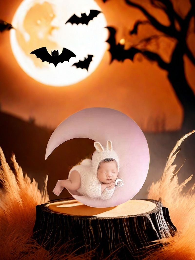 Accesorios de Fotografía para Recién Nacidos, Almohada de Fotografía con Forma de Luna, Almohada Auxiliar para Estilizar Fotos de Bebés