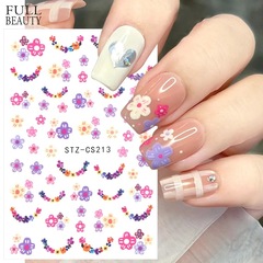 Wholesale New Nail Sticker, Xiaohongshu Style Japanese Gentle Floral Retro Peach Blossom Adhesive Nail Sticker