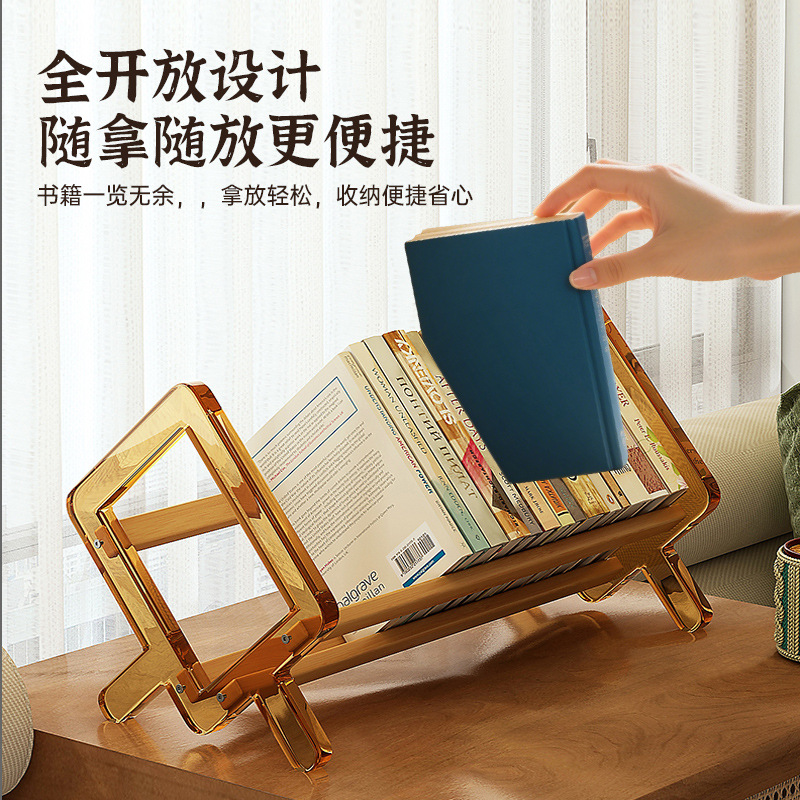 Estantes de escritorio creativos acrílicos estantes de estudio domésticos fácil de organizar y almacenar libros de escritorio estantes de exhibición