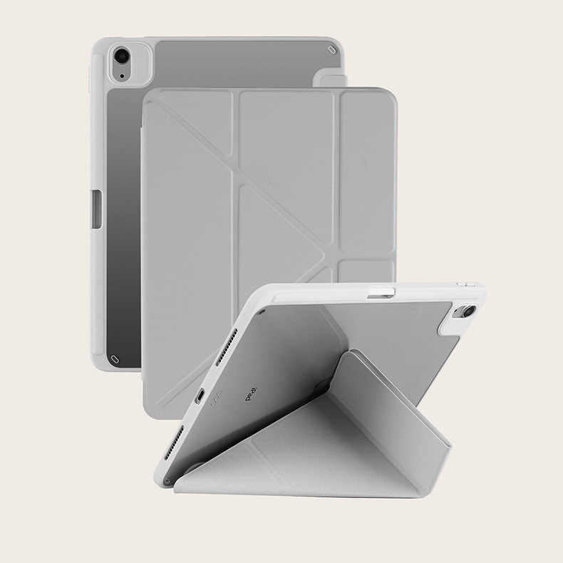 IPad保護カバー2025pad11アクリル三つ折りペン溝皮カバーpro13新型air5保護ケース|undefined