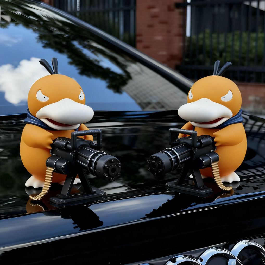 Car Ornaments, Bandit Gatling, Duck, Car Center Console Decorations, Creative Roof and Tail Ornaments, Dolls