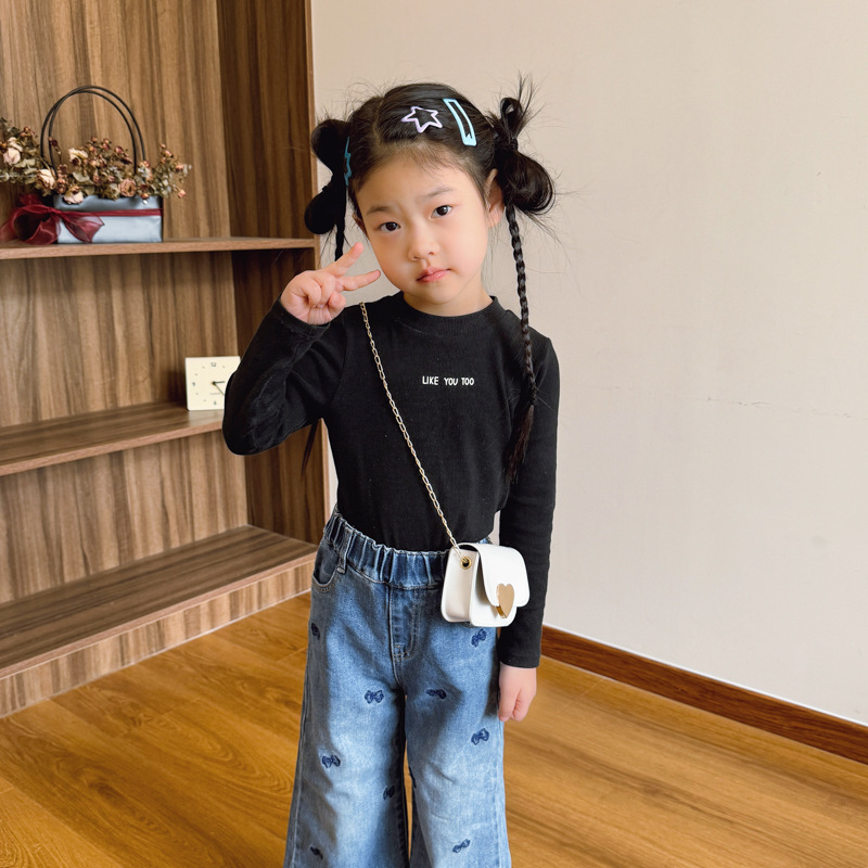 Estilo occidental mini bolso de hombro para niños y niñas dulce amor cadena de moda bolso de mensajero para bebé nuevo bolso cuadrado pequeño para niños