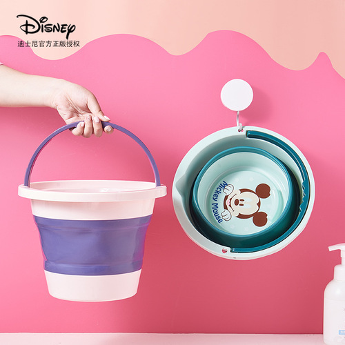 Folding bucket strawberry bear cartoon outdoor household bucket fishing bucket children's art bucket