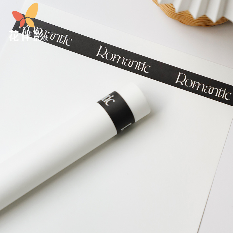 厂家货源新款简约网红包装纸清新花束包装材料英文艺术量大从优