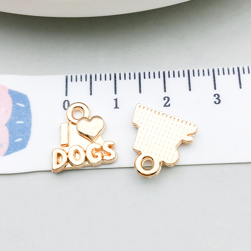 1pcs kc 금 편지 인식표-1.3g-13*13mm-20519
