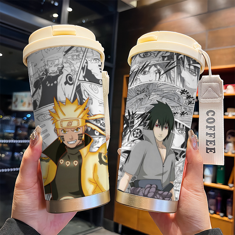 ナルト魔法瓶カップ漫画ナルトサスケ学生ウォーターカップ高価値ストロー 316 ステンレス鋼食品グレード|undefined
