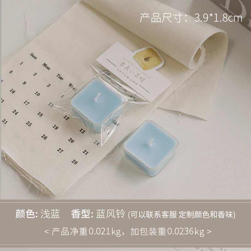 Velas cuadradas aromáticas sensación de atmósfera creativa regalo de mano cera de té de color al por mayor 4 horas de cera de estilo de perfume