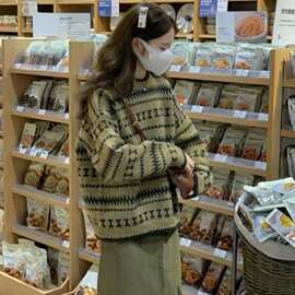 设计感！慵懒风宽松毛衣女2025新款女装韩系加厚小众外穿针织上衣