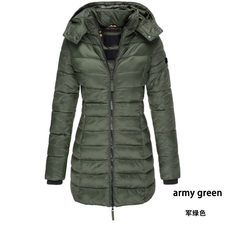 winter long fitted keep warm down jacket with down