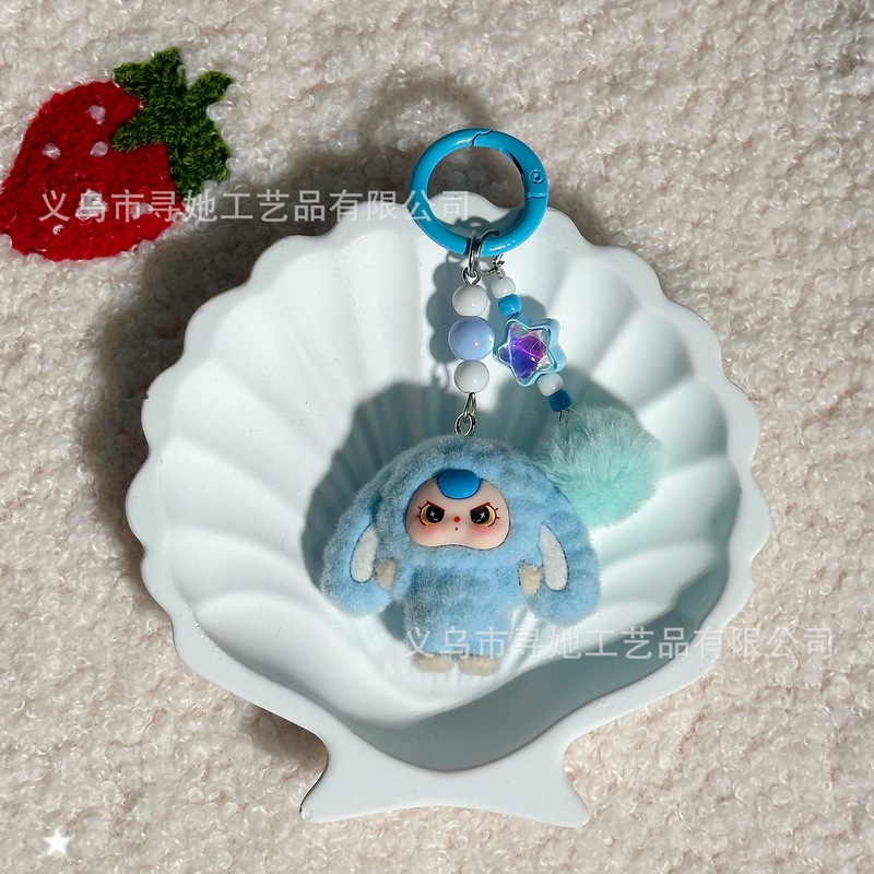 植毛ラブブ人形3歳キーホルダーペンダントクロスボーダーかわいい人形DIYアクセサリー携帯電話アクセサリーペンダント|undefined
