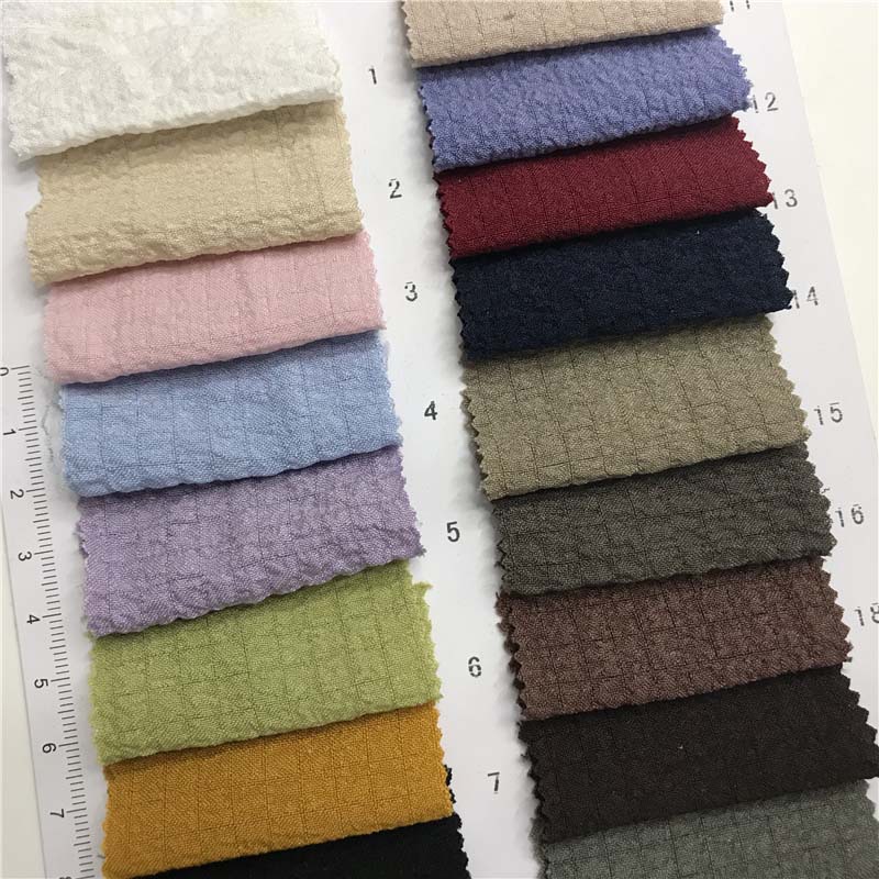 泡泡皱面料 53个颜色现货供应  时尚女装面料 裙子面料3897025-3