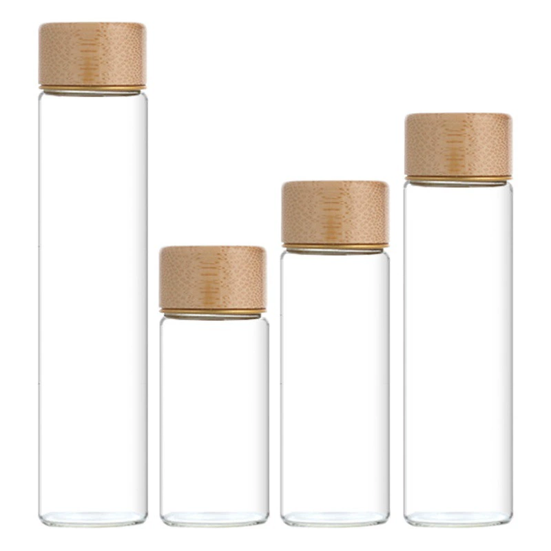30 бамбук крышка стеклянная бутылка винт герметичный образец бутылки суб-бутылка традиционной китайской медицины упаковка бутылка здравоохранения чай банку трубка бутылка