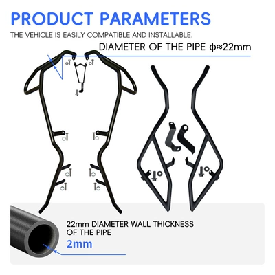 Motorcycle bumper: bumpers, motorcycle protection, anti-collision enclosure