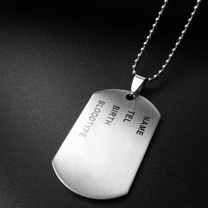 Fashion Lettering Military Identity Card Titanium Steel Pendant Wholesale Nihaojewelry display picture 2