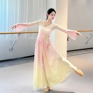 ∂【7682 People Have Collected】Classical Dance Body Rhyme Gradient Practice Butterfly Fairy Top Gauze Elegant Chinese Dance