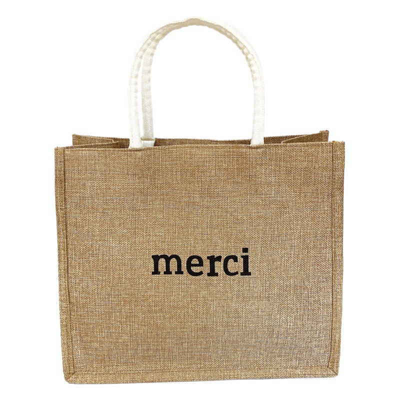 Spot Large Capacity Linen Women's Bag Fashion Linen Handbag Student Class Simple Shoulder Tote Bag