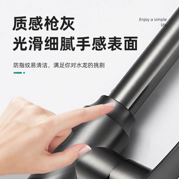 Kitchen faucet stainless steel gun gray hot and cold water sink…