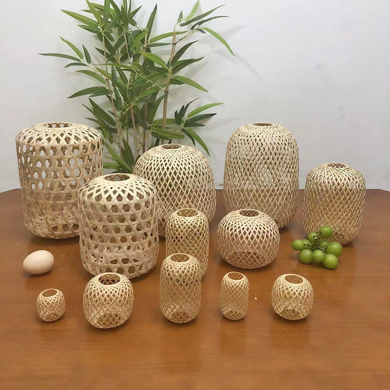 竹编灯笼筐纯手工可做吊灯台灯古装拍摄周岁礼婚宴场景装饰品