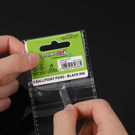 OPP卡头袋定制文具百货饰品自封袋pe卡头自粘袋打飞机孔封口袋