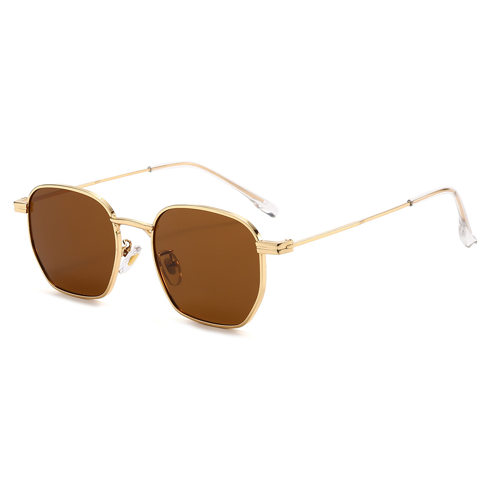 New Fashion Metal Sunglasses Women's Retro Anti-UV Sunglasses Ins Korean Style Trendy Square Plain Glasses New Fashion Metal Sunglasses Women's Retro Anti-UV Sunglasses Ins Korean Style Trendy Square Plain Glasses