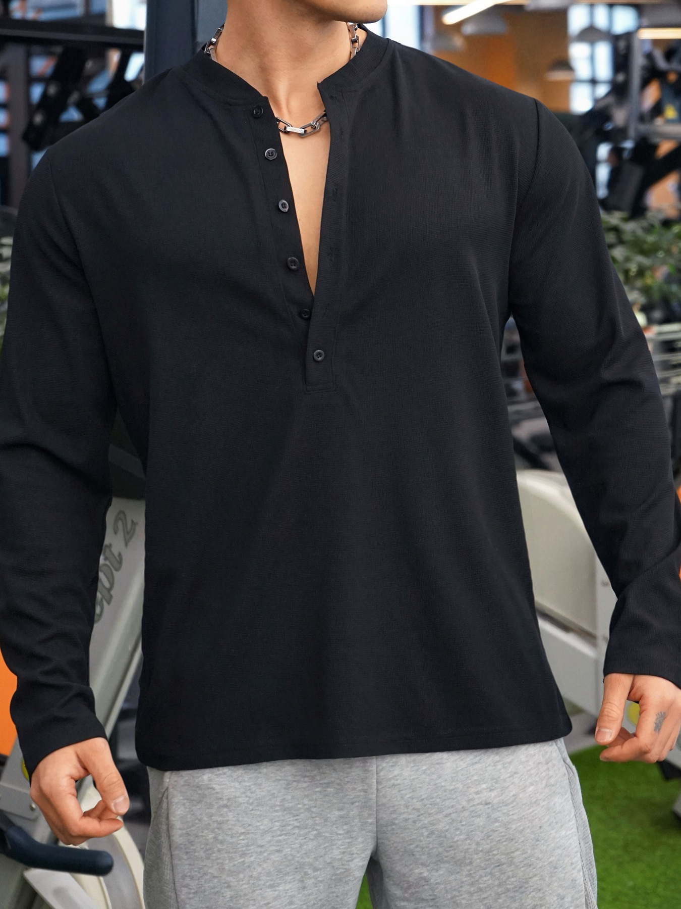 350g Weight Long Sleeve Sleeve Length 100%, Chemical fiber blending, Polyester Fabric Type Regular Top Length Casual Occasion V Neck Neckline Regular Fit Fit Type Solid Color Pattern Autumn Season Men's Gender Simple Style Style European Size Hot Sale Men's Autumn Sports Fitness Casual Stand Collar Stretch Vertical Stripe Long Sleeve V-neck Polo 11