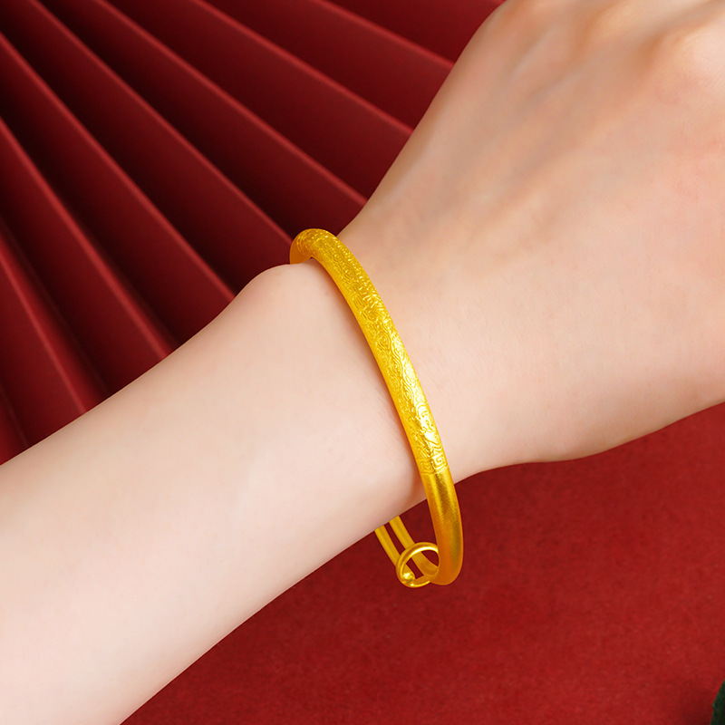 Pulsera de trébol de oro de Vietnam pulsera de bambú de aleación de cobre sin desvanecimiento de larga duración para mujer pulsera de oro de imitación joyería