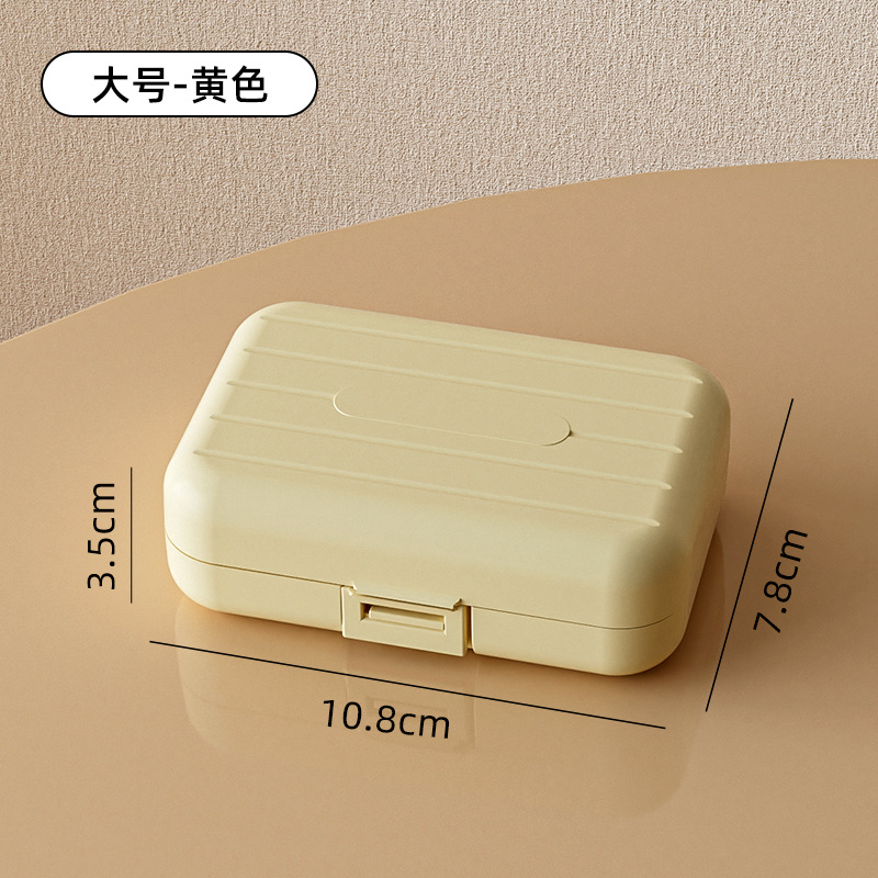 Caja de liberación de medicamentos portátiles, caja de almacenamiento dividida, tabletas selladas, caja de liberación dividida, tres comidas al día durante siete días.