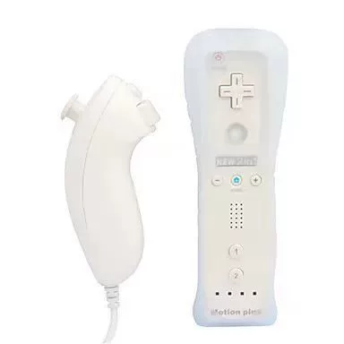 [Wii/WiiU двухпальцевые левый и правый геймпады с силиконовым чехлом и подвесом; Wii с встроенным акселератором левый и правый