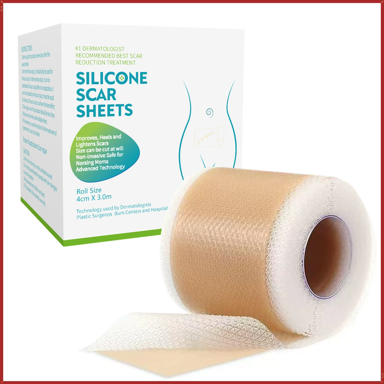 Трансграничный нейтральный силиконовый гель шрам следа осветления силиконовый гель шрам шрам наклейки гель шрам наклейки 4cm * 3M наклейки на кожу