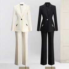 秋冬新款西服套装女职业装酒店美容师售楼部工服女面试通勤工作服