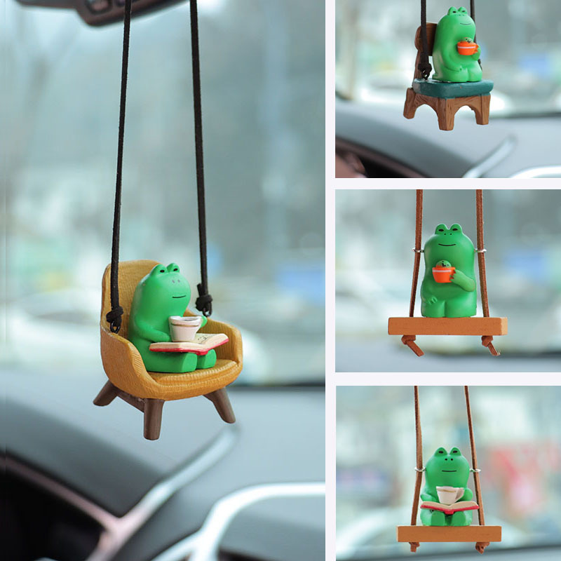 Cartoon frog sitting sofa cross-border car decoration interior pendant pendant car pendant decoration