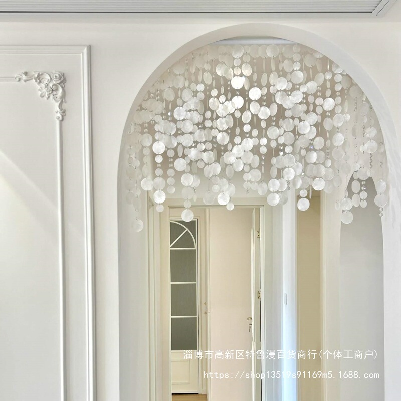 Shell door curtain, creative DIY project, mica sheet arch partition curtain material kit, for living room and bedroom decoration Shell door curtain, creative DIY project, mica sheet arch partition curtain material kit, for living room and bedroom decoration