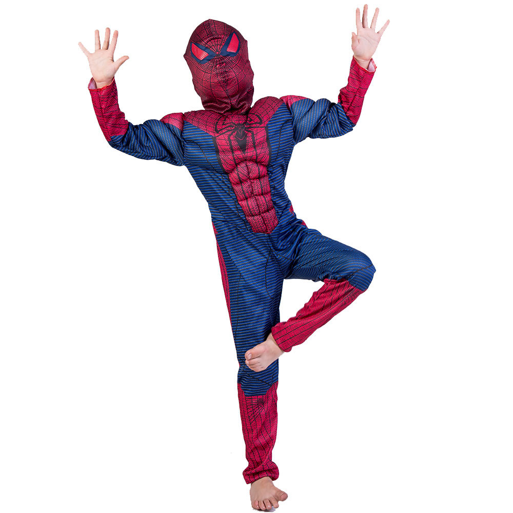 万圣节儿童蜘蛛侠coaplay表演服复仇者联盟钢铁侠美国队长肌肉服