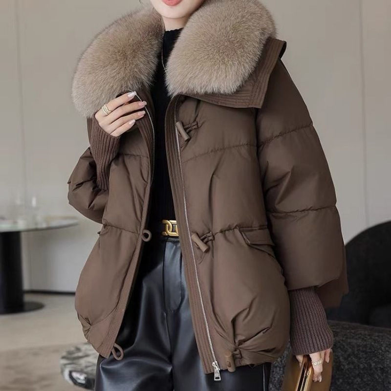 棉服女2025冬季新款加厚短款韩版宽松保暖棉衣小个子拼接棉袄外套|undefined