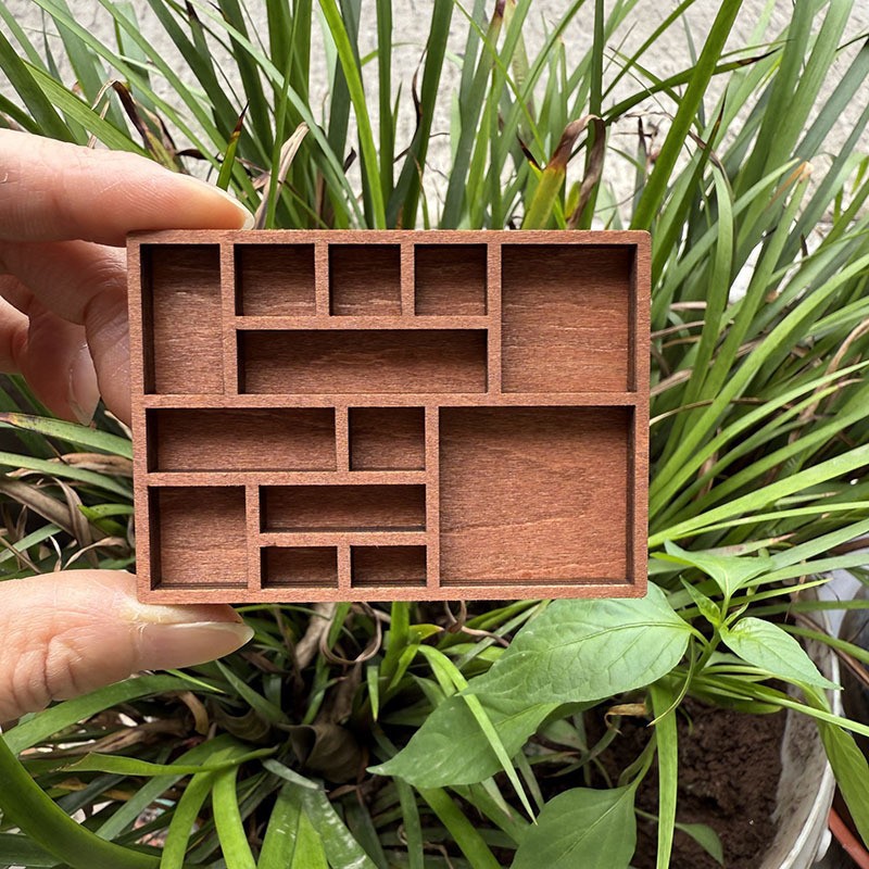 跨境 Miniature Trinket Shelf 木质微型珠宝架 矿石标本收纳摆件